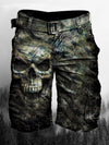 Men's Skull Printed Tactical Cargo Shorts