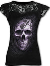 Lace Patchwork Skull Print Women's T-Shirt