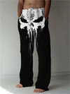 Men's Viking Vegvisir Skull Graffiti Drawstring Casual Pants