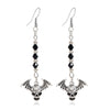 Skull With Wings Beaded Long Earrings
