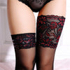 Sexy Lace-up Embossed Black Silk Seductive Stockings