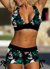 Skull Print Swimming Costume Set