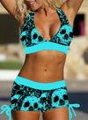 Skull Print Swimming Costume Set