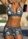 Skull Print Swimming Costume Set