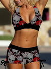 Skull Print Swimming Costume Set
