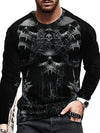 Men's Skull Printed Long Sleeve T-shirt
