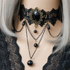 Retro Beaded Chains Lace Choker