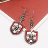 Bloody Skull Shield Drop Earrings