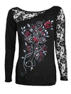 Punk Lace Patchwork Women's Blouse