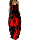 Sexy Suspender Skull Print Dress
