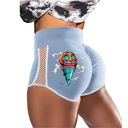 Halloween Pumpkin Ice Cream Low-Rise Track Shorts