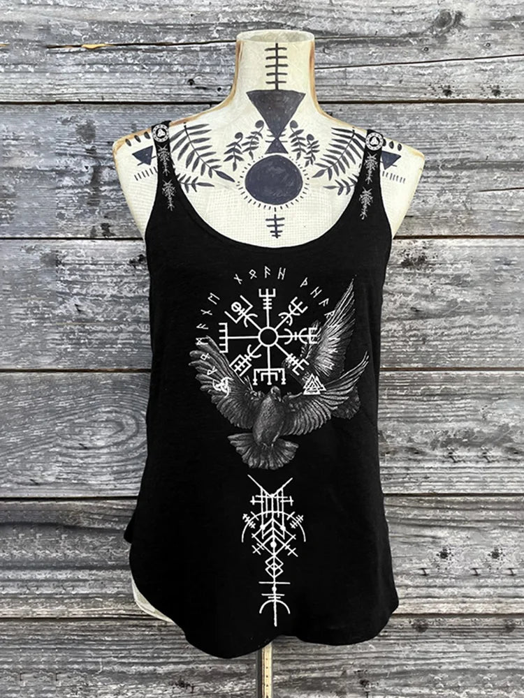 Tribal Bird Viking Totem Retro Tank Top