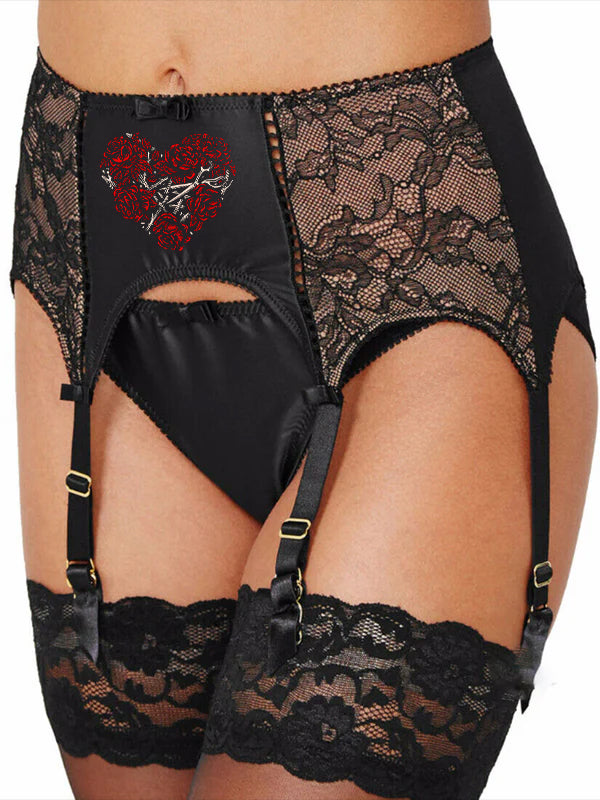 Women's Heart of Roses Lace Sexy Garter