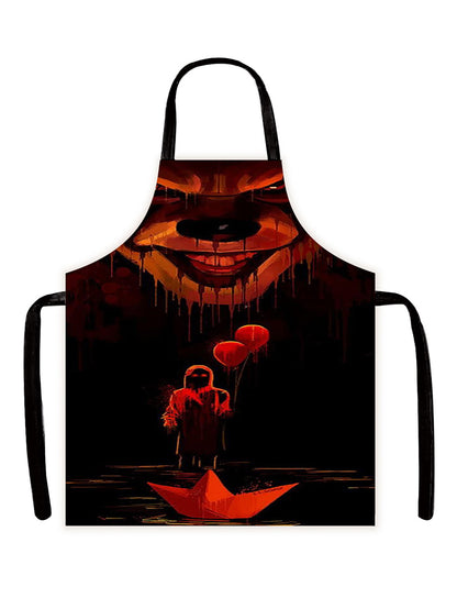 Halloween Gothic Style Horror Skull Apron Kitchen Overclothes