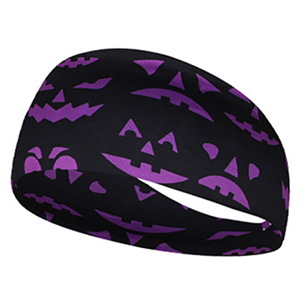 Skull Spider Web Pumpkin Sweat-Absorbent Breathable Yoga Running Fitness Sports Hair Band