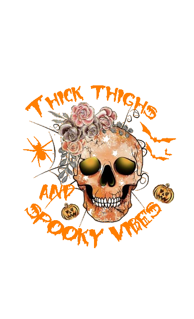 Thick Thighs And Spooky Vibes Print Round Neck Long Sleeve T-Shirt