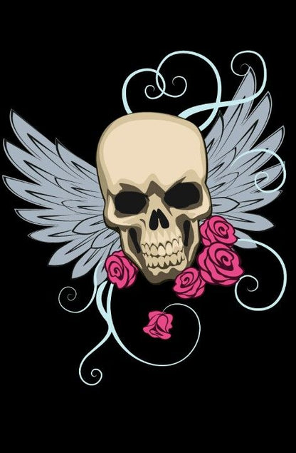 Skull Punk Angel Sexy V-neck off-the-Shoulder T-shirt