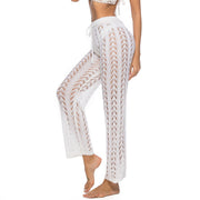 Hand Crocheting Loose Hollow-out Wide Pants