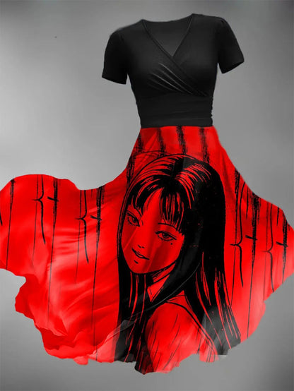 Women's Gothic Style Printing Dress