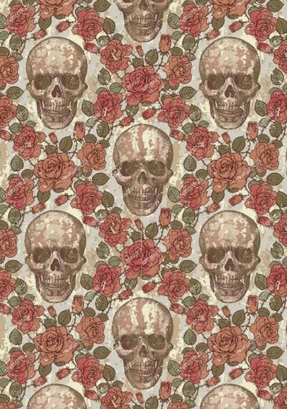 Retro Skull and Rose Matrix Print Vest