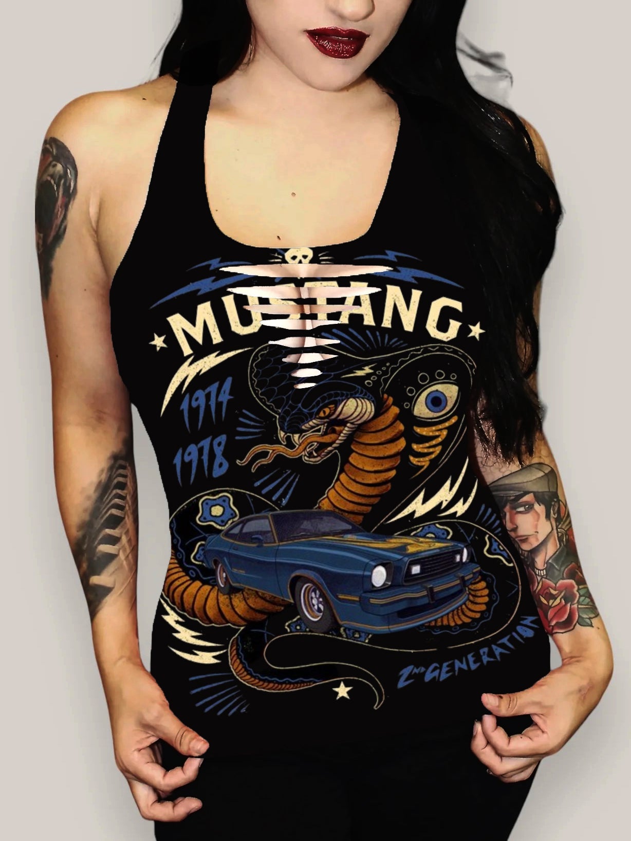 Vintage 1974 Mustang Printed Vest