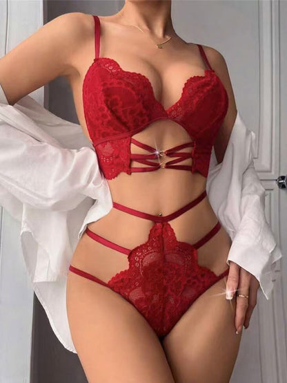 Sexy Lace Cutout Underwear Suit