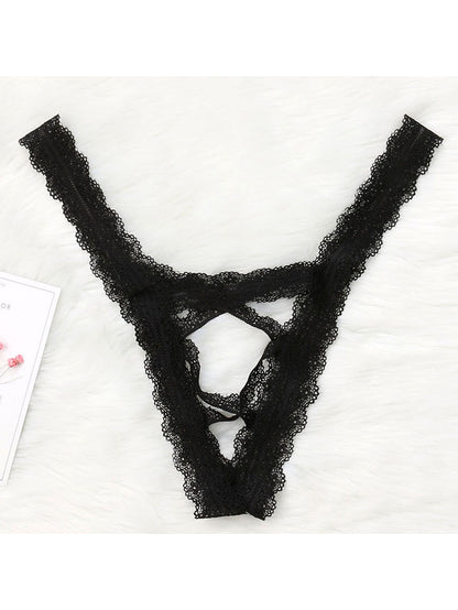 Sexy Lace Black Edge Hollow Low Waist Underwear