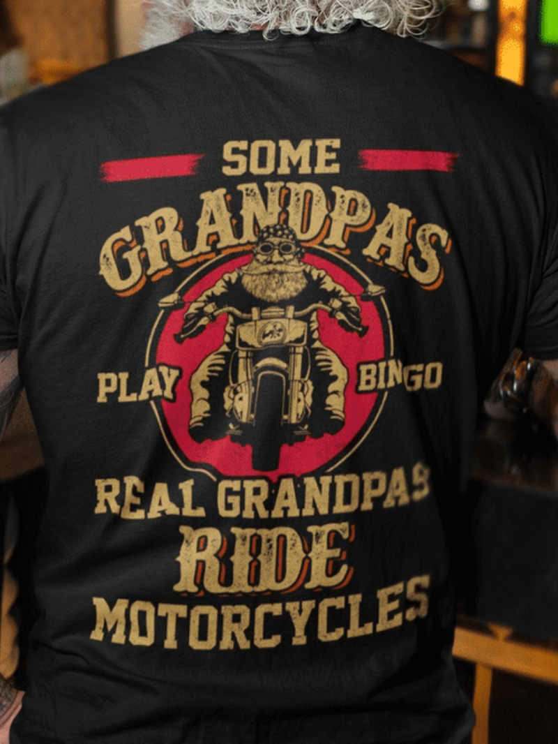 Grandpa Biker Printed Men's T-Shirt