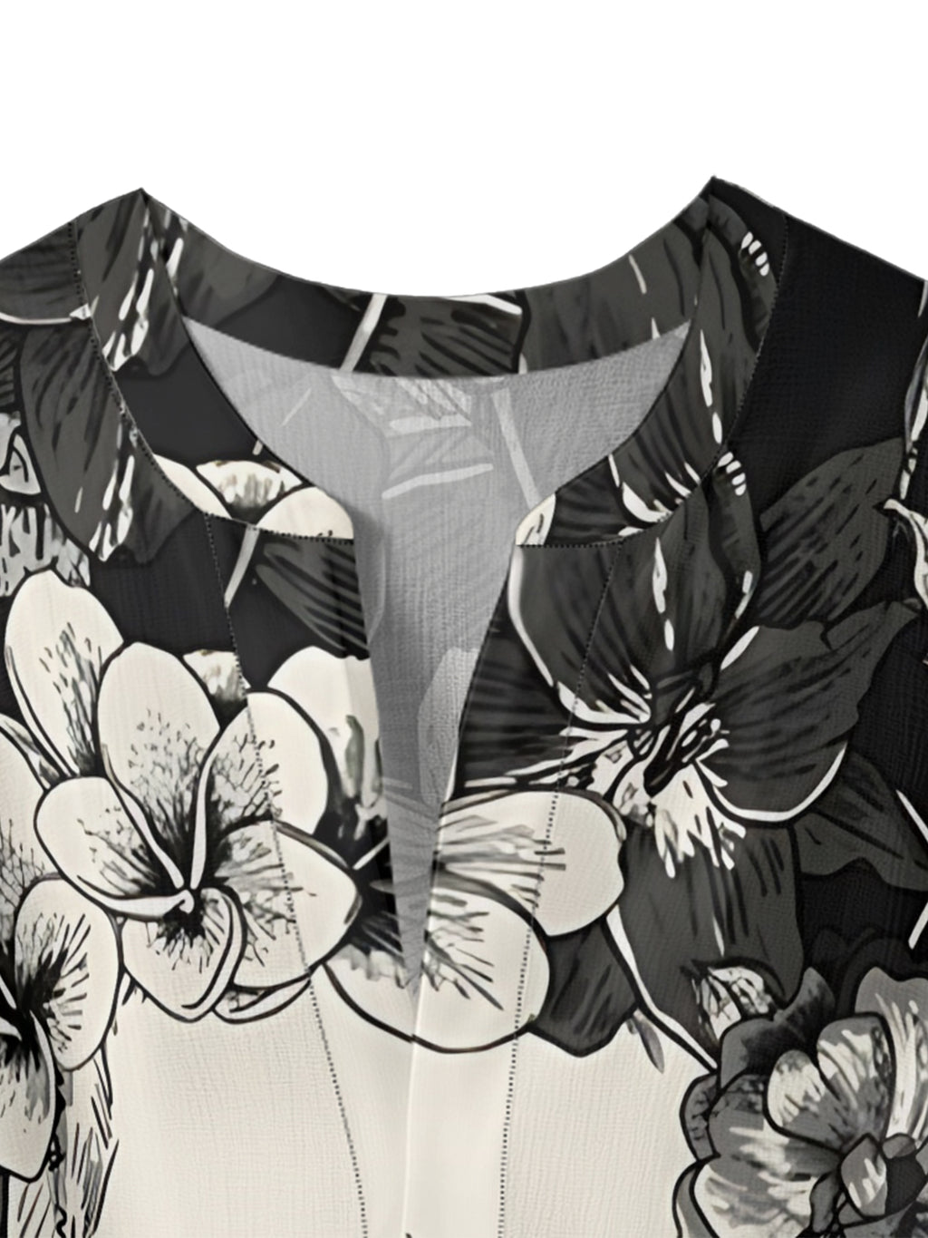 Rose Skull V-neck Ruffle Blouse