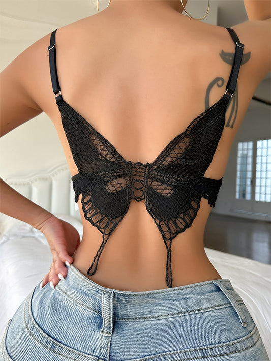 Temperament Sexy V-neck Lace Butterfly Back Camisole