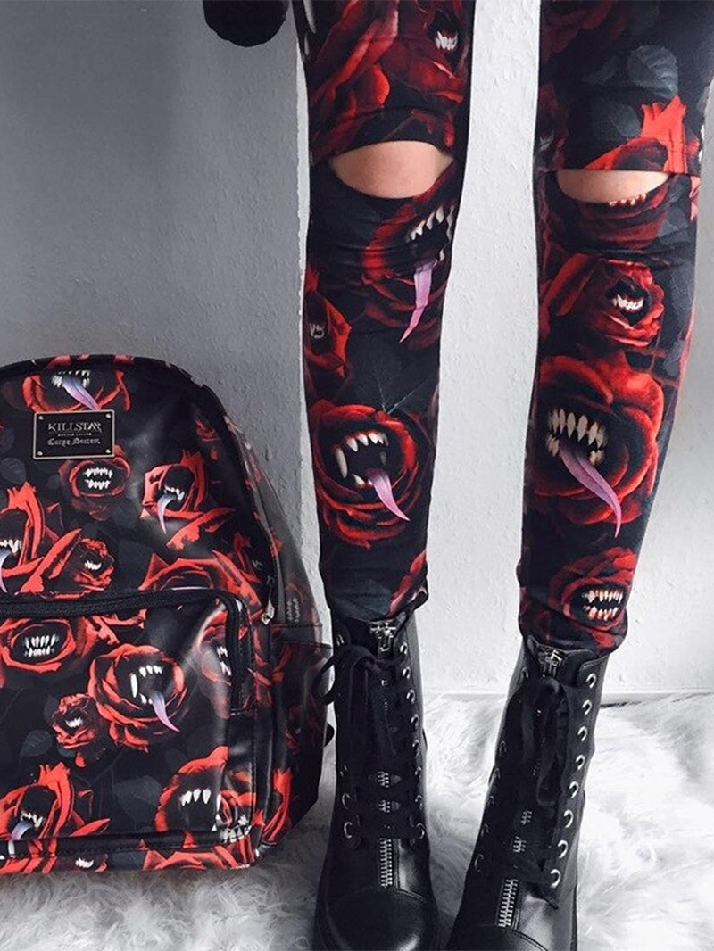 Sexy Rock Cannibal Rose Printed Leggings