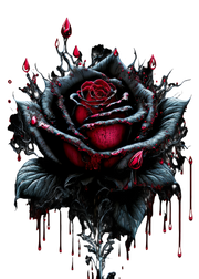 Gothic Black Rose Printed Eyelet Tank Top