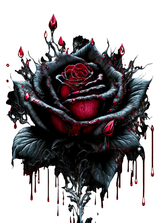 Gothic Black Rose Printed Eyelet Tank Top