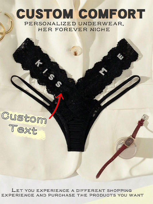 Sexy Lace Cutout Thin Belt Underwear Custom