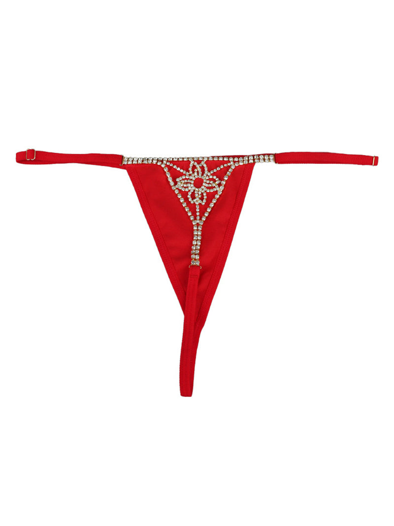 Valentine's Day Sexy Fashion Flower Rhinestone Body Chains Underwear