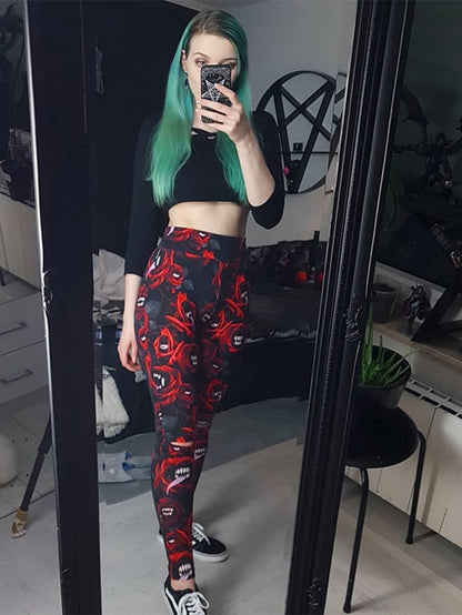 Sexy Rock Cannibal Rose Printed Leggings