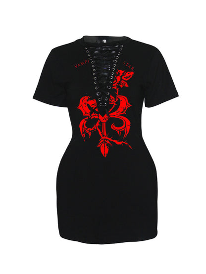 Star Vampire Sexy Lace-up Dress