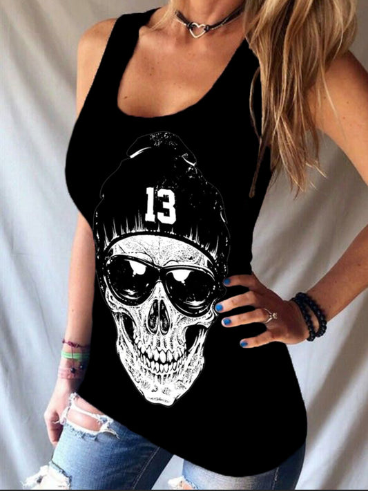 Lucky 13 Skull Sleeveless Vest