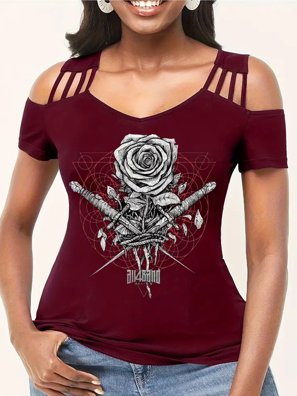 Sexy Rose Double Sword off-the-Shoulder Tops