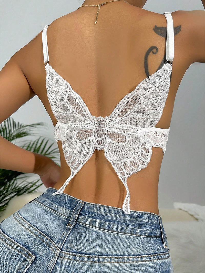 Temperament Sexy V-neck Lace Butterfly Back Camisole