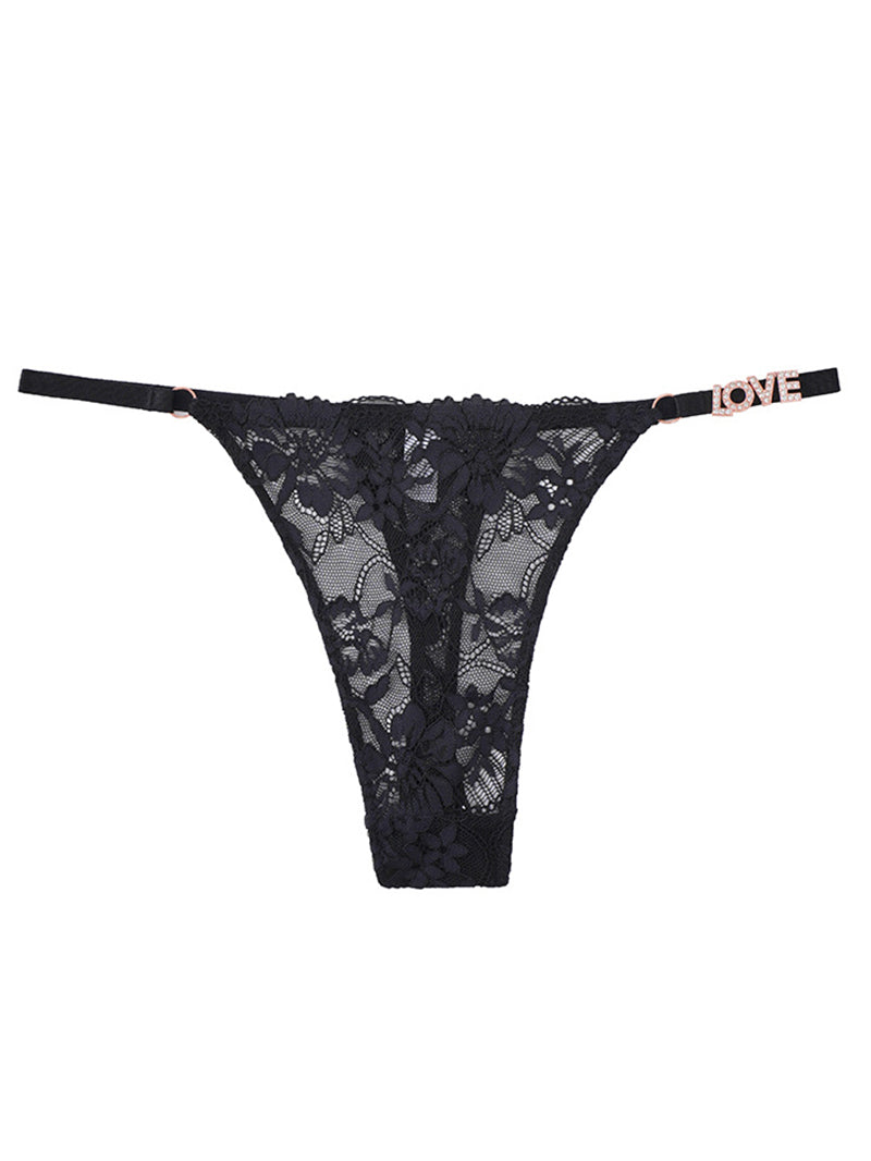 Embroidered Lace Strap Sexy Panties