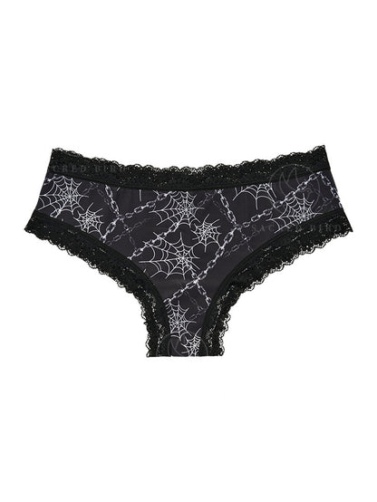 Halloween Sexy Lace Stitching Ice Silk Thin Panties