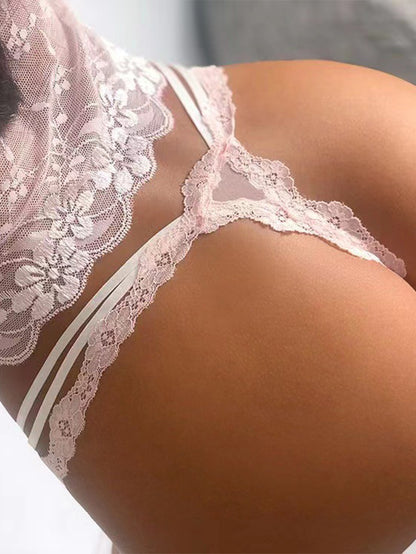 Sexy Lace Bow Hollow Underwear