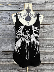 Winged Skeleton Canvas Printed Sexy Vest
