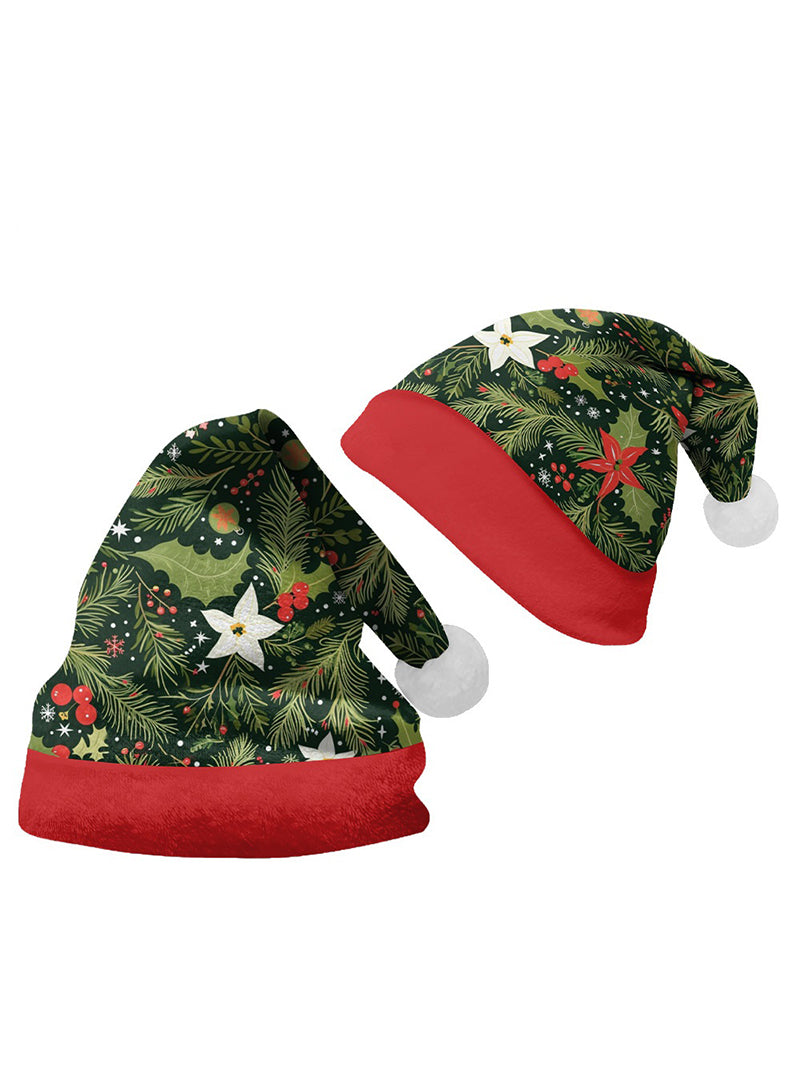 Christmas Multi-Pattern 3D Printed Cartoon Plush Christmas Hat