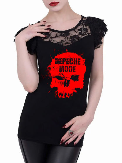 Women's Skull Print round Neck Women's T-shirt