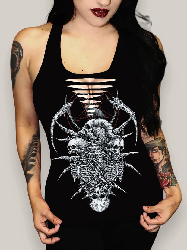 Gothic Skull Printed Sexy Vest