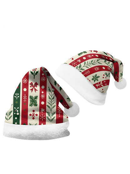 Christmas Multi-Pattern 3D Printed Cartoon Plush Christmas Hat