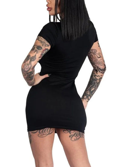 Women's Dangerous Love Spider Web Hollow Sheath Dress