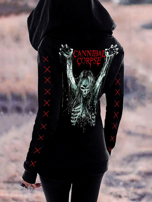 Women's Cannibal Corpse Symbol Full Printed Hoodie